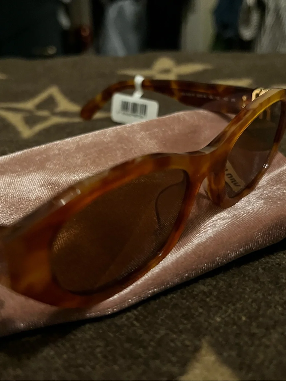 Miu Miu Tortoiseshell Acetate Sunglasses with Brown Lenses